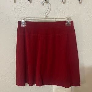 Red Suede Mini Skirt